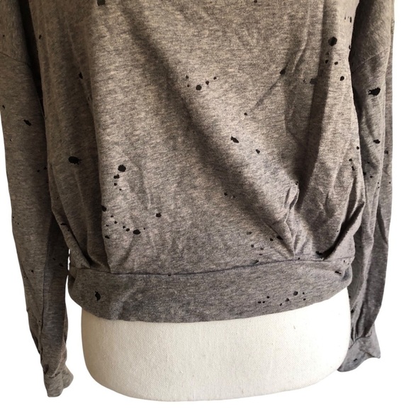 Michael Lauren Top Pullover Long Sleeve Distressed Holes Vintage Inspired Gray - Picture 4 of 10